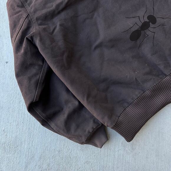 Vintage Y2K Carhartt J130 DKB brown hooded work wear jacket - Picture 7 of 8